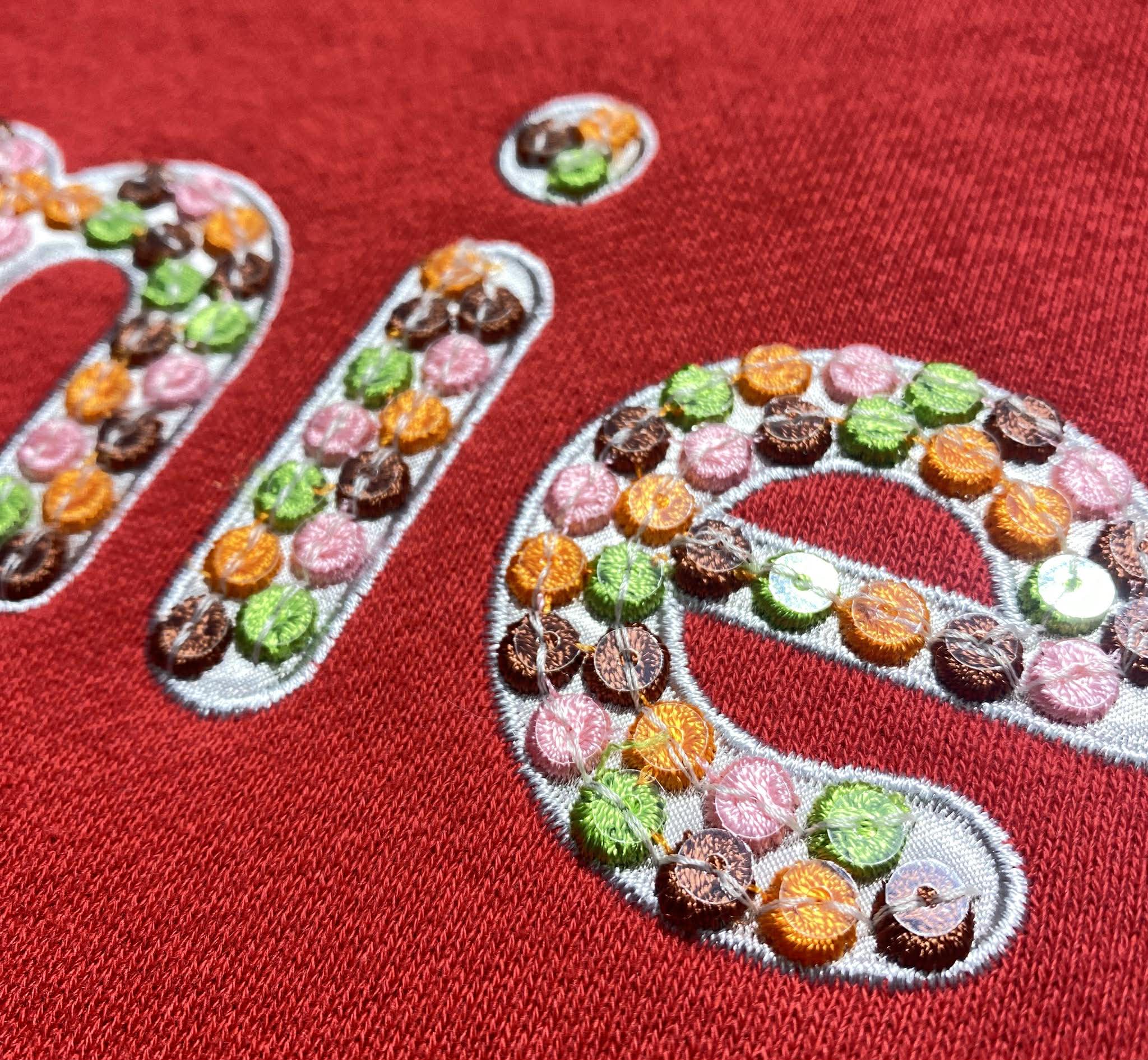 ラスター刺繍 デジタル数字1