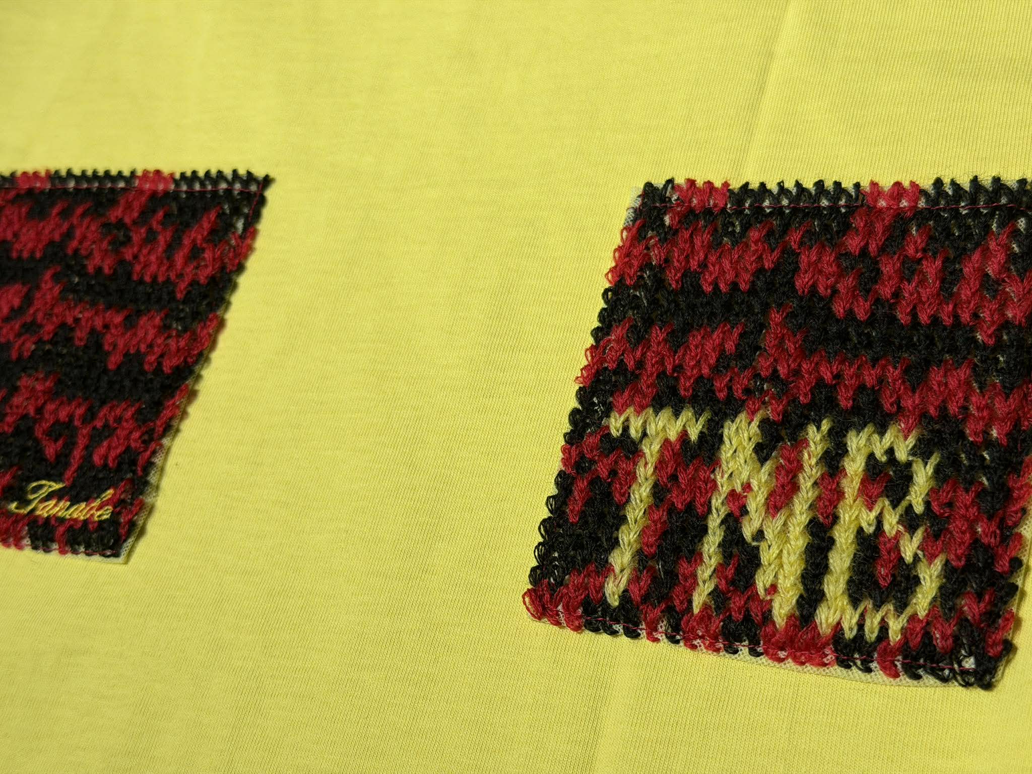 立体刺繍によるニット表現：ハートデザイン