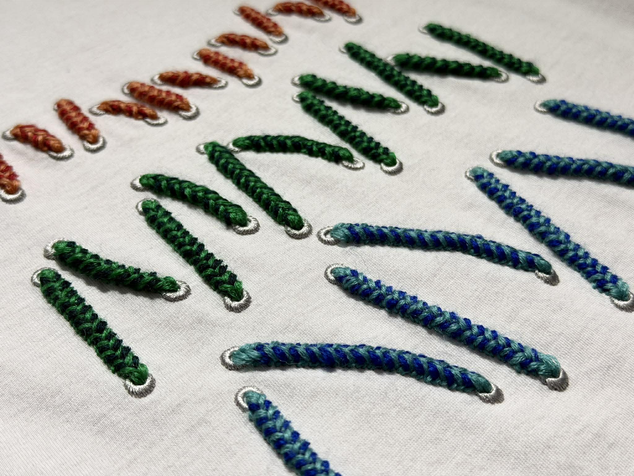 擬態コード刺繍の表面イメージ