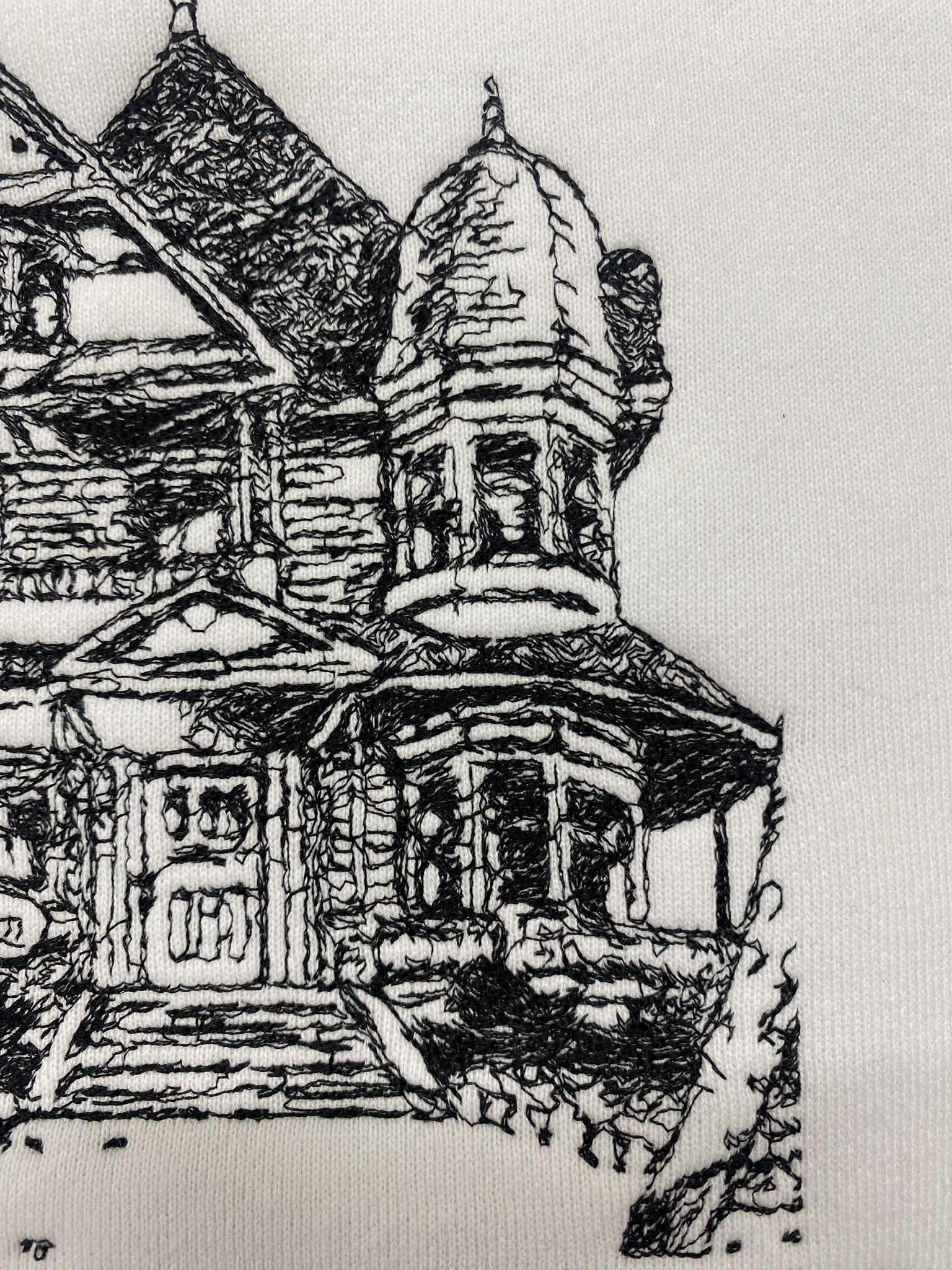 コミックステッチで再現された洋館の刺繍全体像