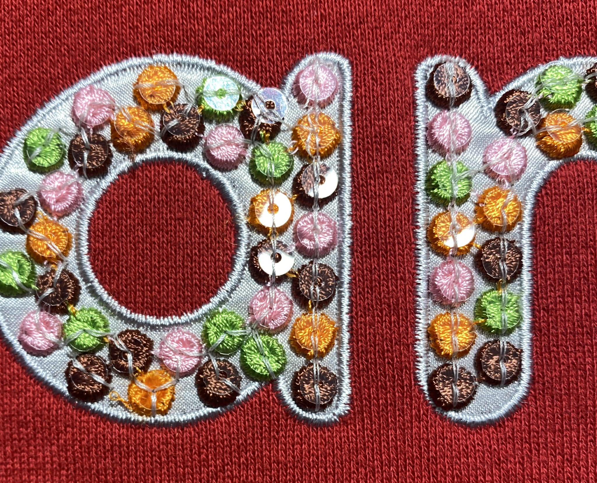 ラスター刺繍 デジタル数字2