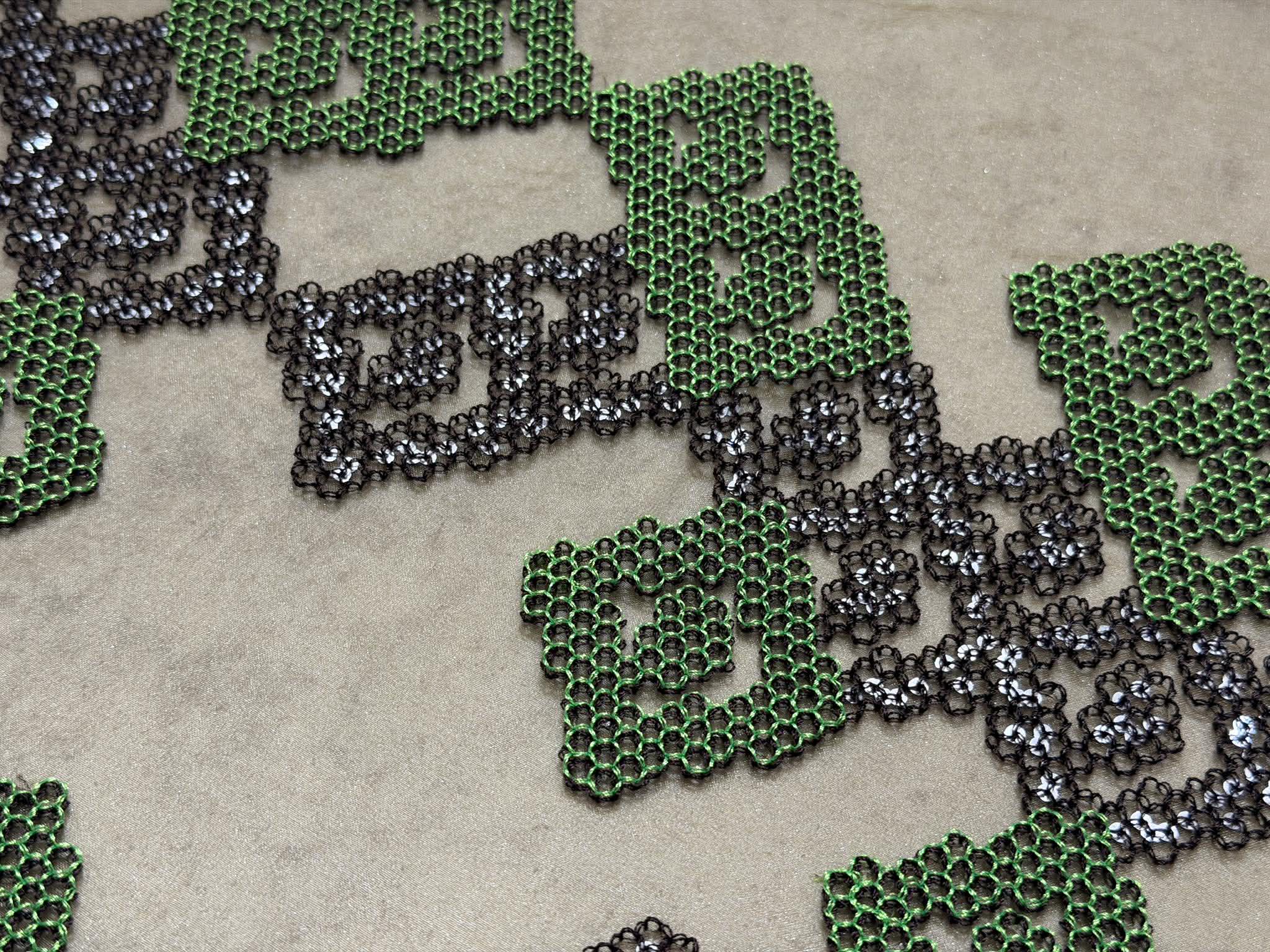 ネオングリーン×黒のクローズアップ