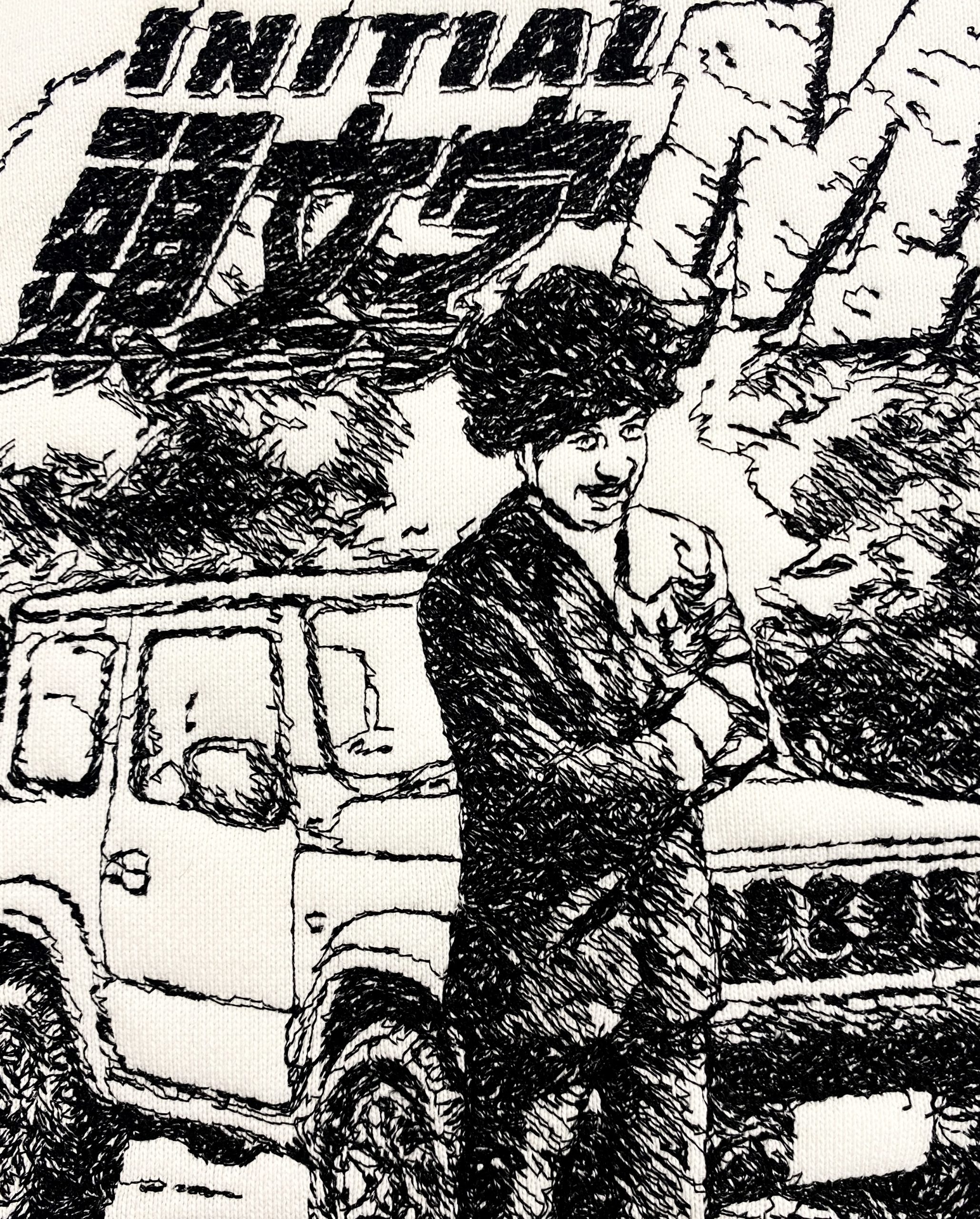 スケッチ刺繍：車両ディテール